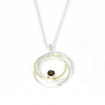 Silberanhänger zweifarbig mit Rauchquarz