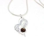 Silberanhänger Herz mit Rauchquarz