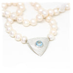 Wechselschließe in Silber mit facettiertem Blautopas