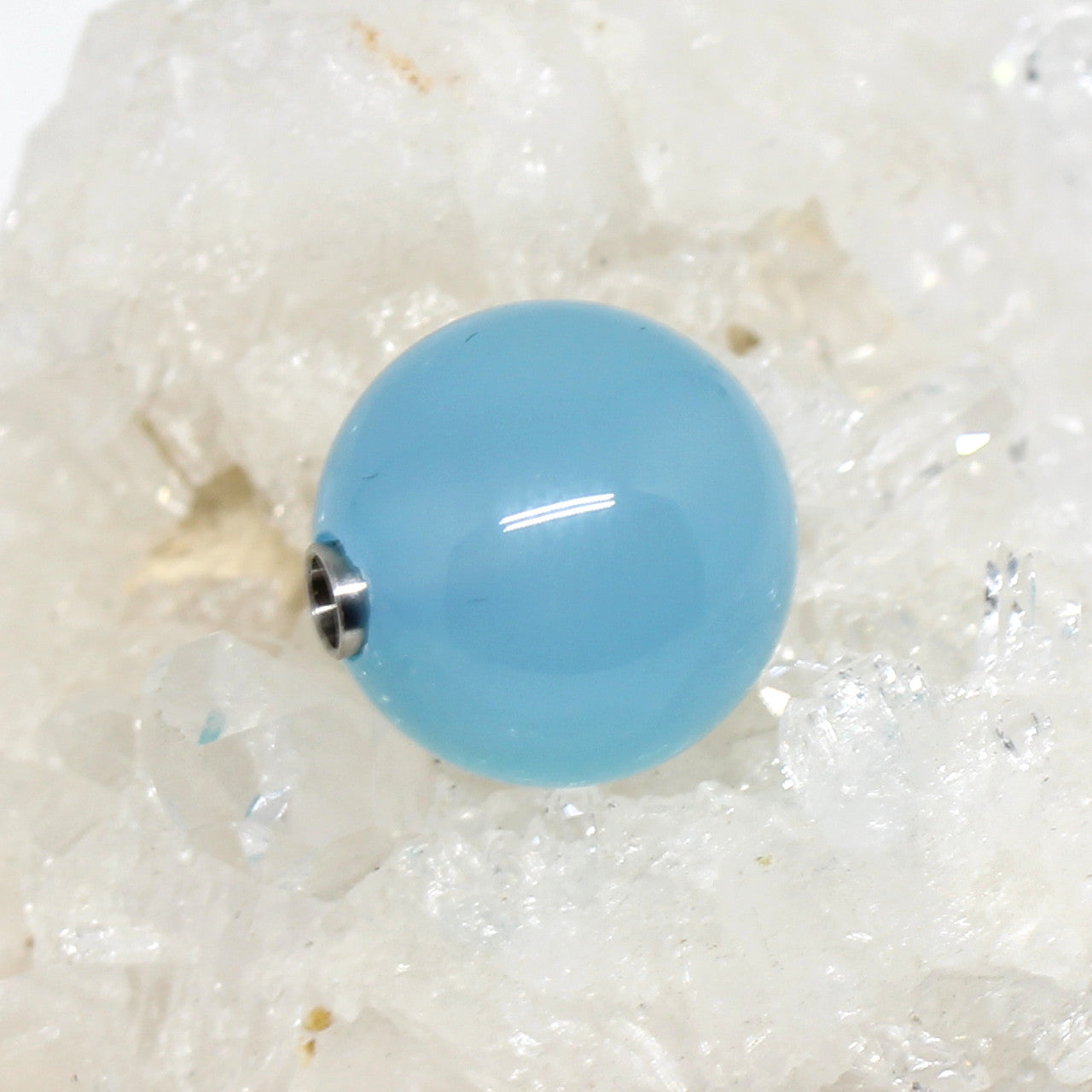 Blue Chalcedon Splinter Chain With Carabiner Closure Healing Stone Gemstone 45cm