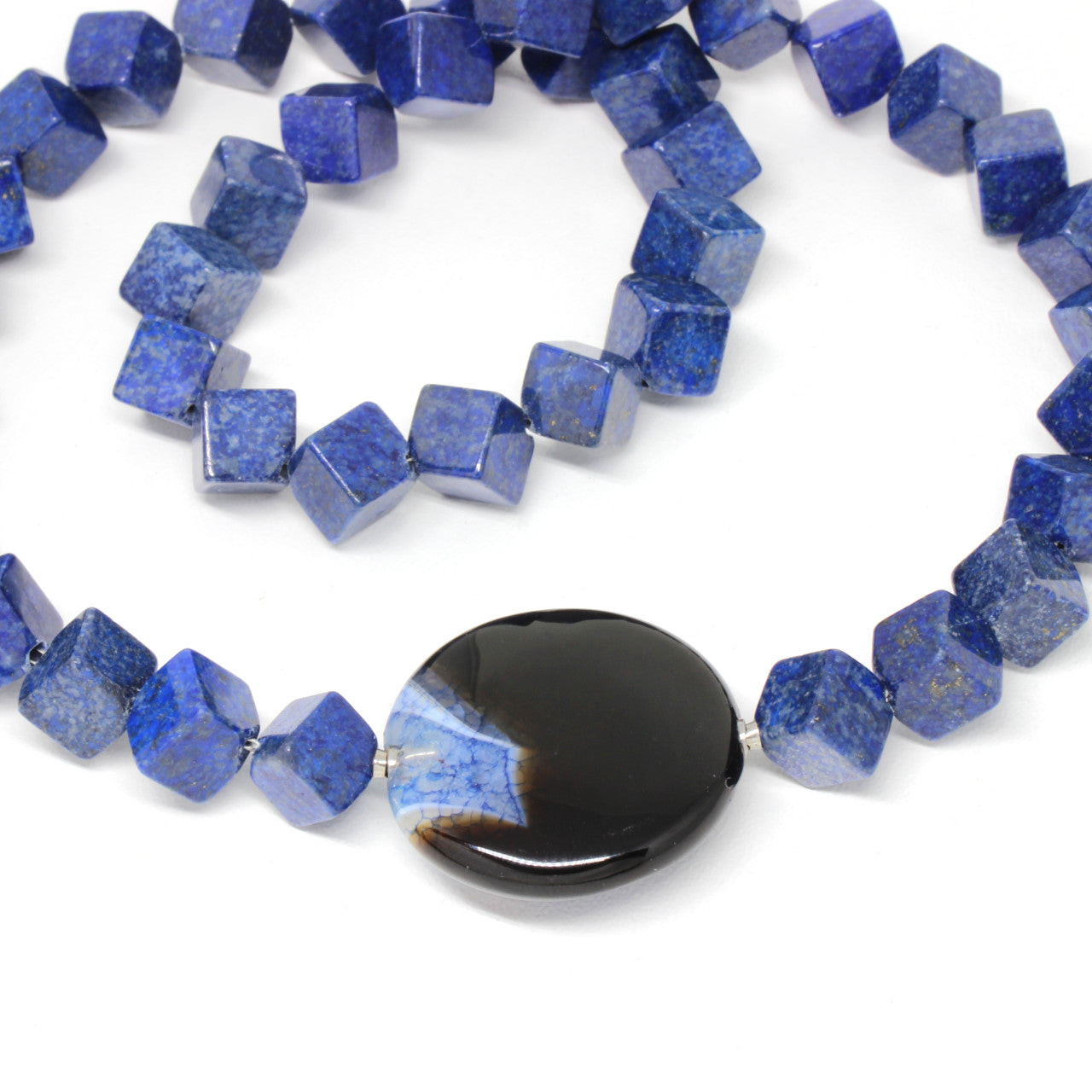 Wechselkette Lapis Würfel 8 x 8 mm