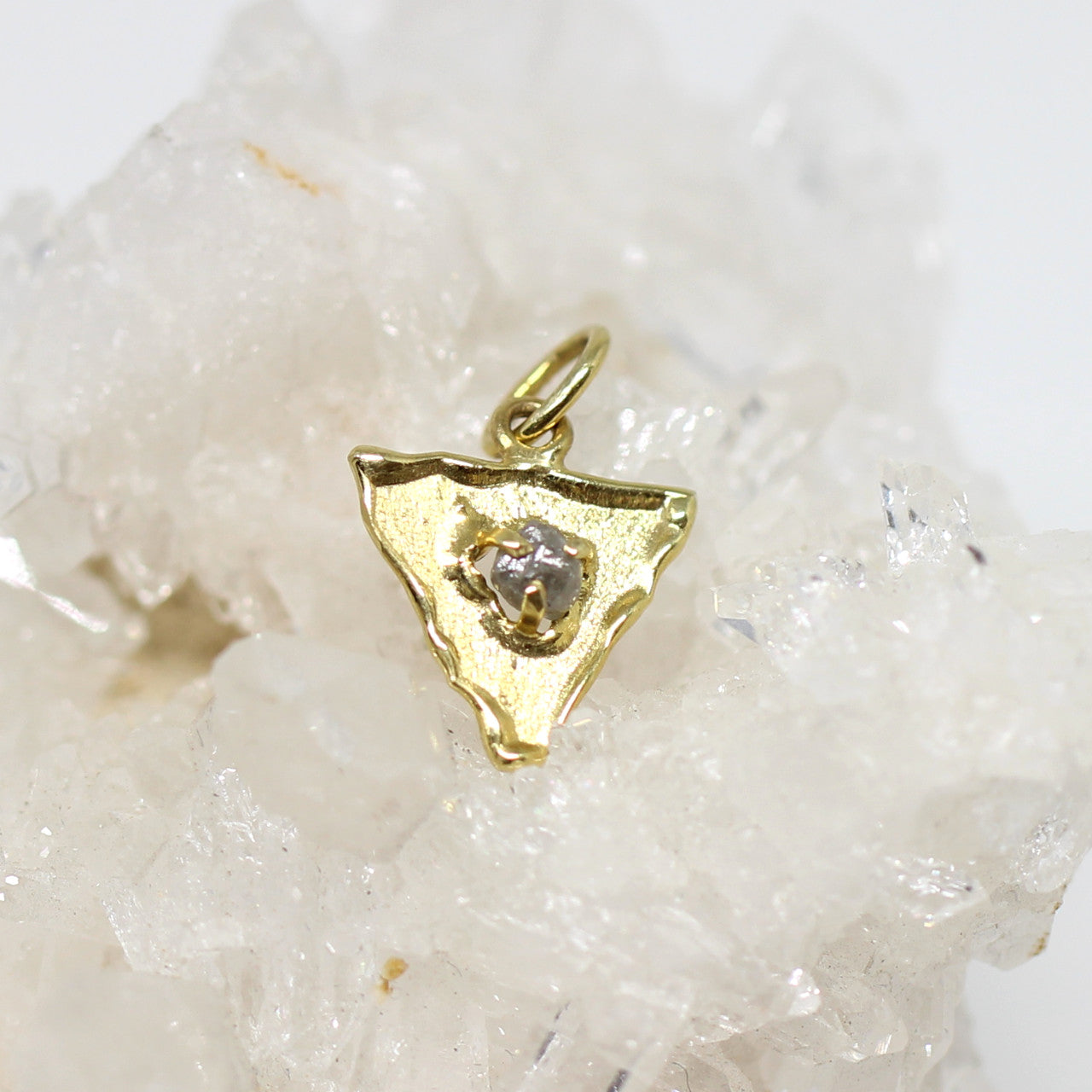 Anhänger 585 Gelbgold mit Rohdiamant
