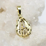 Anhänger handgefertigter Tropfen aus 333 Gelbgold