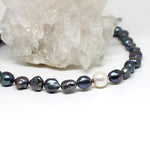 Wechselkette Süßwasserperlen dunkel barock