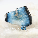 Wechselschließe in Silber mit Blue Ice