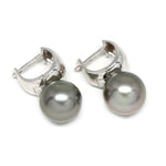 Creolen in Silber mit Tahitiperle