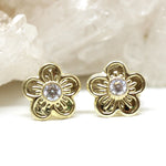 Ohrstecker Blüte in 585 Gelbgold