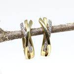 Creolen 333 Gelbgold mit Zirkonia