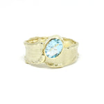 Ring in 585 Gelbgold mit Blautopas
