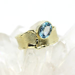 Ring in 585 Gelbgold mit Blautopas