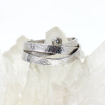 Ring in 585 Weißgold mit champagner Brillant