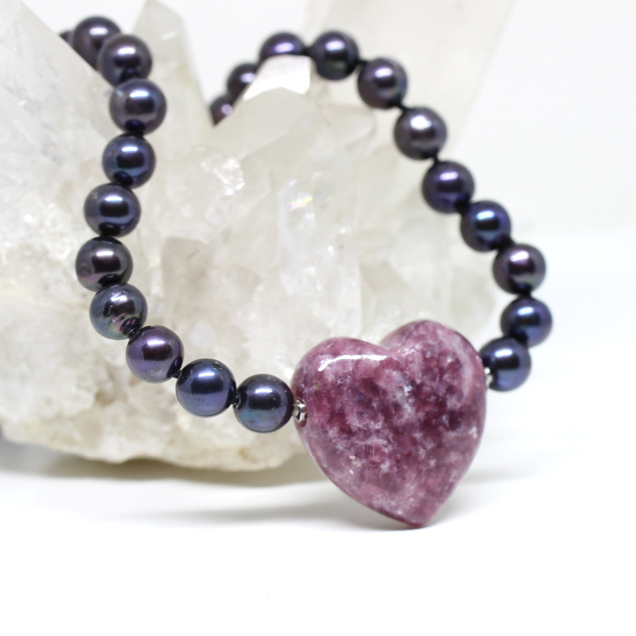 Wechselschließe Lepidolith Herz