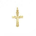 Anhänger Kreuz in 585 Gelbgold mit Herrgott