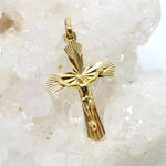 Anhänger Kreuz in 585 Gelbgold mit Herrgott
