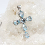 Silberanhänger Kreuz mit Blautopas