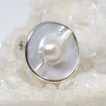 Wechselschließe in Silber mit Mabeperle