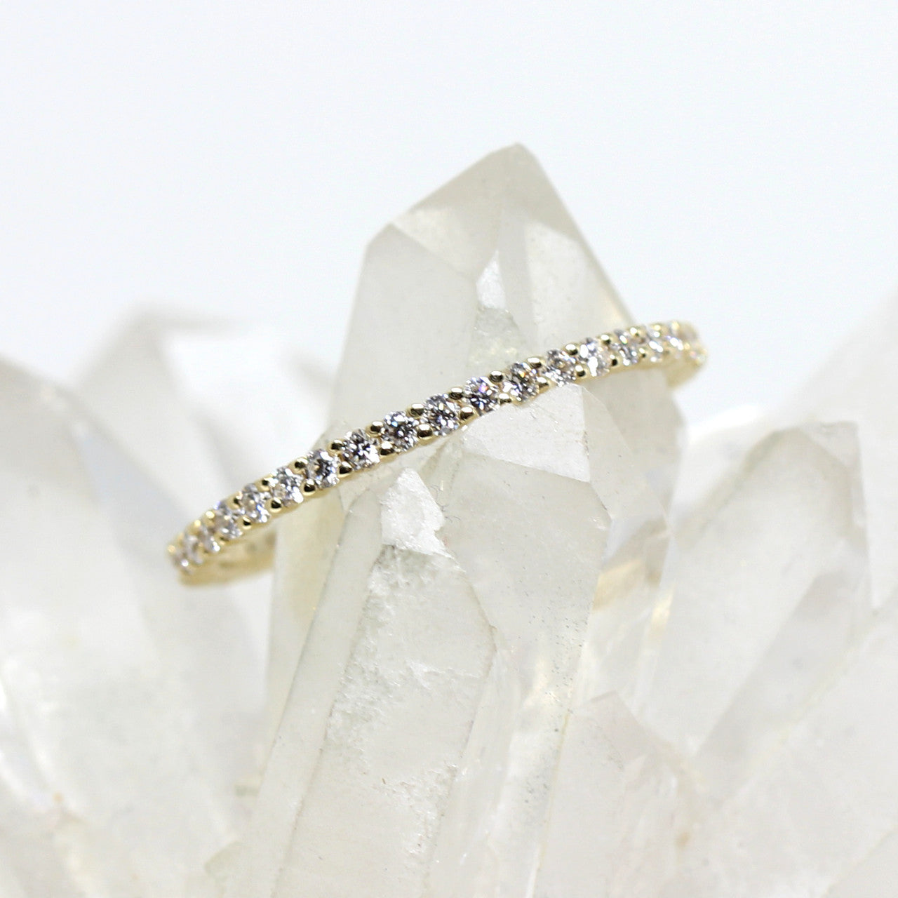 Memory Ring zart in 585 Gelbgold mit Labordiamant
