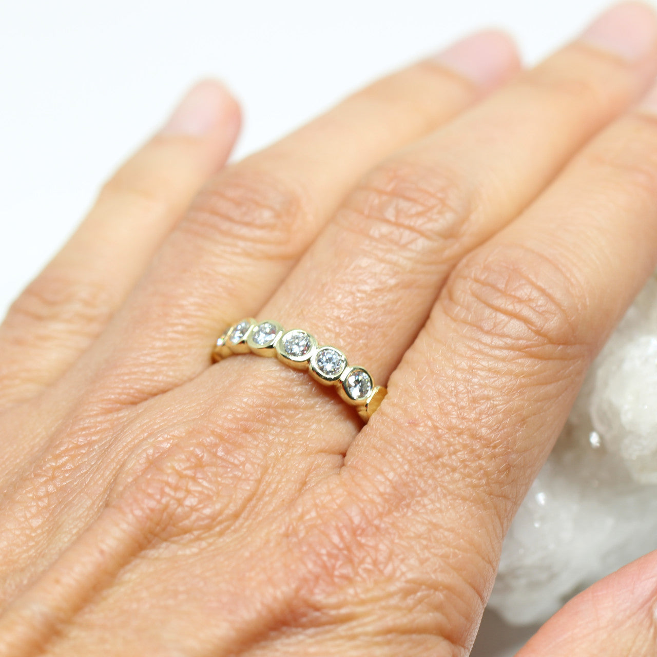 Memory Ring in 585 Gelbgold mit Labordiamant