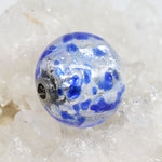 Wechselschließe Muranoglas blaue Punkte