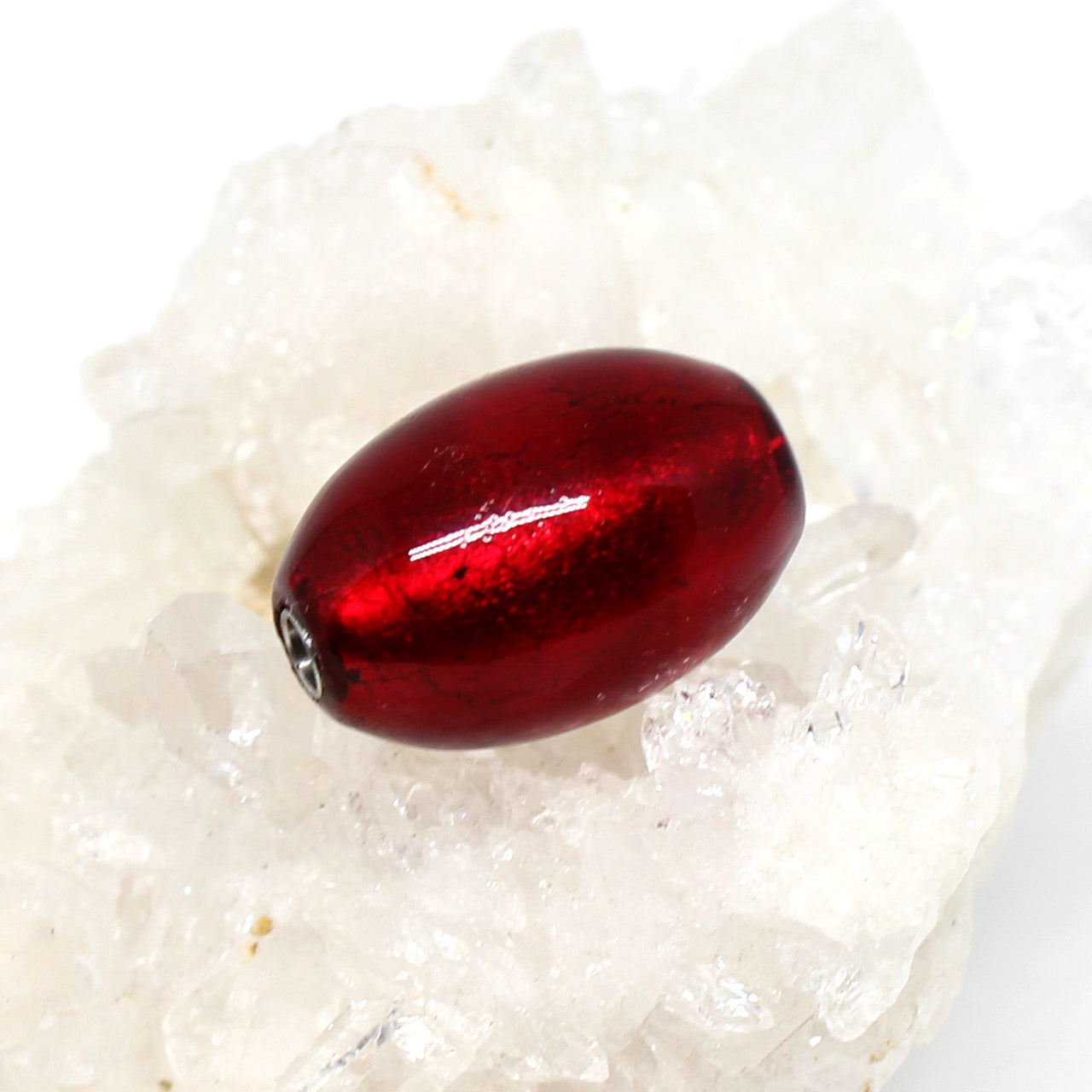 Wechselschließe Muranoglas rot Olive