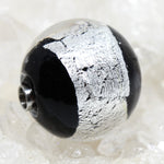 Wechselschließe Muranoglas silver and black