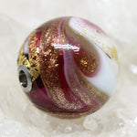 Wechselschließe Muranoglas Gold mit Rosa