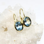 Ohrhänger in 333er Gelbgold mit Blautopas