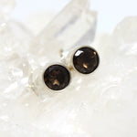 Ohrstecker Rauchquarz geschliffen