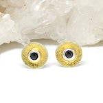 Ohrstecker in Silber mit schwarzem Diamant