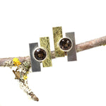 Ohrstecker zweifarbig mit Rauchquarz