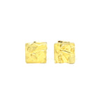 Ohrstecker 585 Gelbgold Nugget quadratisch