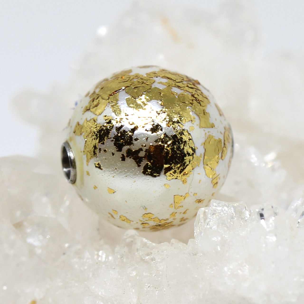 Wechselschließe Muschelkernperle mit Blattgold