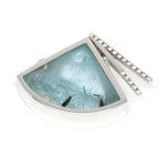 Wechselschließe in 585 Weißgold Aquamarin