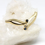 Wechselschließe in 333er Gelbgold mit Saphir