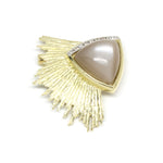 Wechselschließe in 585 Gelbgold mit Mondstein und Brillanten