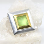 Wechselschließe Silber mit grünem Stein