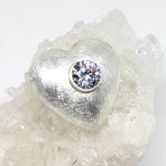 Wechselschließe Herz eismatt mit Zirkonia