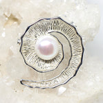 Wechselschließe Spirale in Silber mit Perle