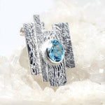 Wechselschließe Seidenmatt mit Blautopas