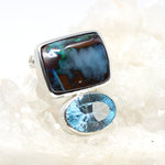 Wechselschließe Opal und Blautopas