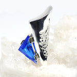 Wechselschließe Silber mit blauem Zirkonia