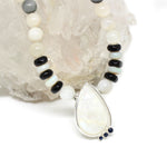 Wechselschließe in Silber mit weißem Labradorit