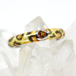 Silberring mit orangener Emaillie