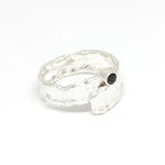 Silberring verspielt mit schwarzem Diamant