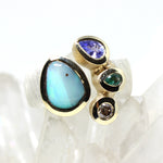 Silberring mit Opal und Edelsteinen