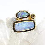 Silberring mit Opal und Diamant