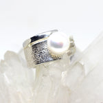 Silberring Handarbeit mit Perle