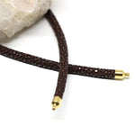 Wechselkette Rochenleder braun vergoldet