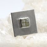 Silberanhänger quadratisch mit Rohdiamant