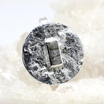 Silberanhänger rund mit Rohdiamant
